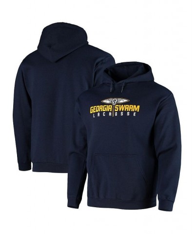 Men's Navy Georgia Swarm Solid Pullover Hoodie $30.79 Sweatshirt