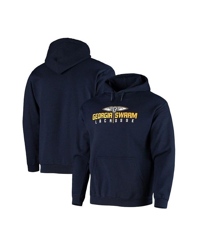 Men's Navy Georgia Swarm Solid Pullover Hoodie $30.79 Sweatshirt