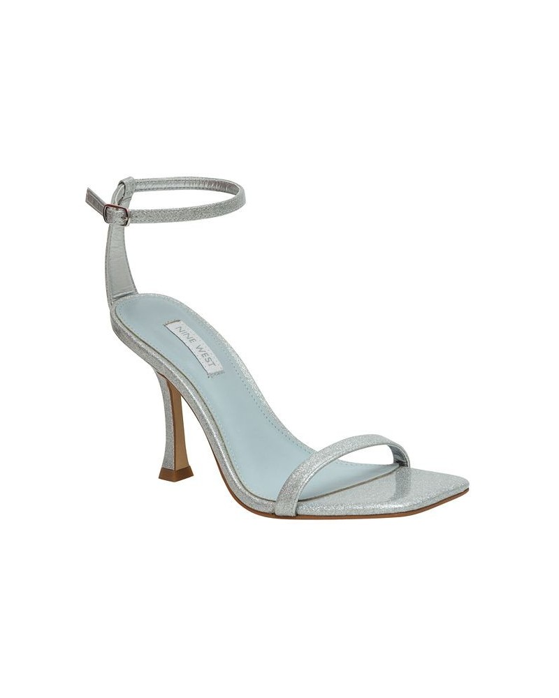 Women's Bridal Yess Ankle Strap Dress Sandals Silver $46.55 Shoes