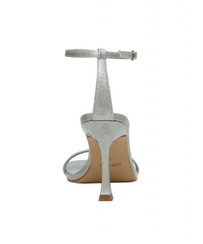 Women's Bridal Yess Ankle Strap Dress Sandals Silver $46.55 Shoes