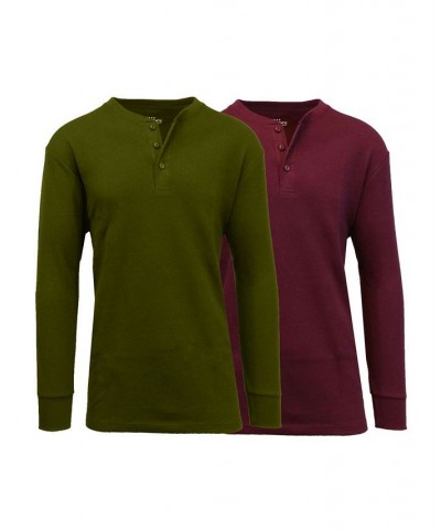 Men's Long Sleeve Thermal Henley Tee, Pack of 2 Multi6 $20.80 T-Shirts