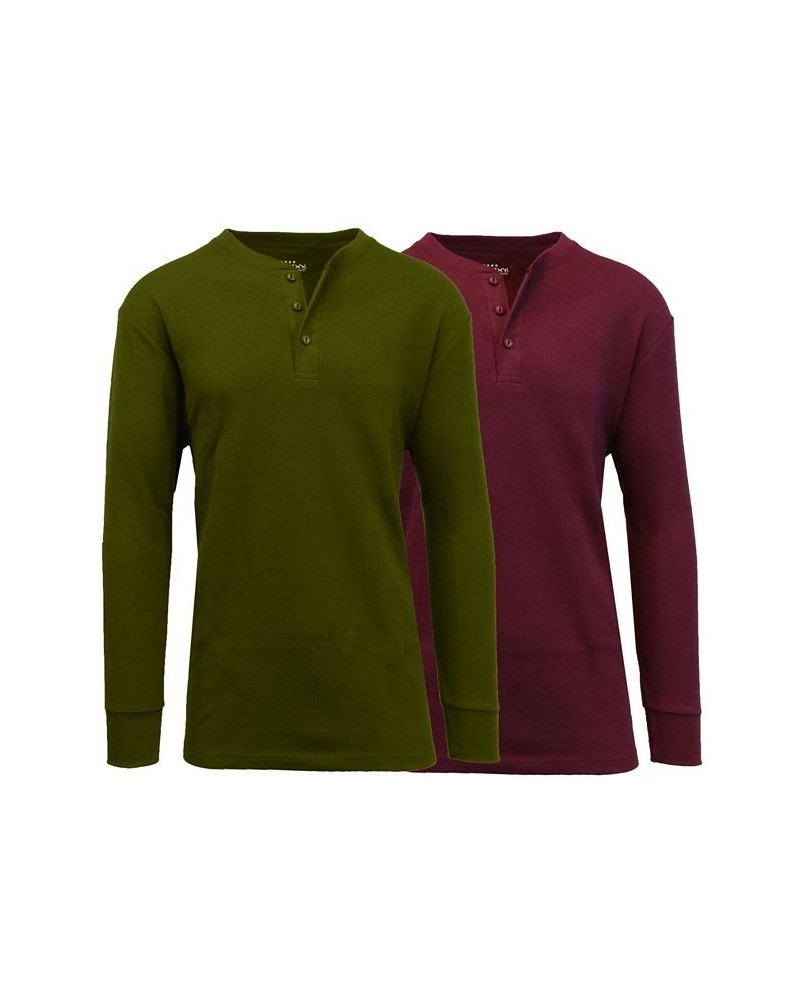 Men's Long Sleeve Thermal Henley Tee, Pack of 2 Multi6 $20.80 T-Shirts