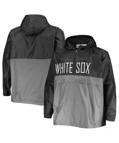 Men's Black, Gray Chicago White Sox Big and Tall Split Body Anorak Half-Zip Jacket $35.25 Jackets