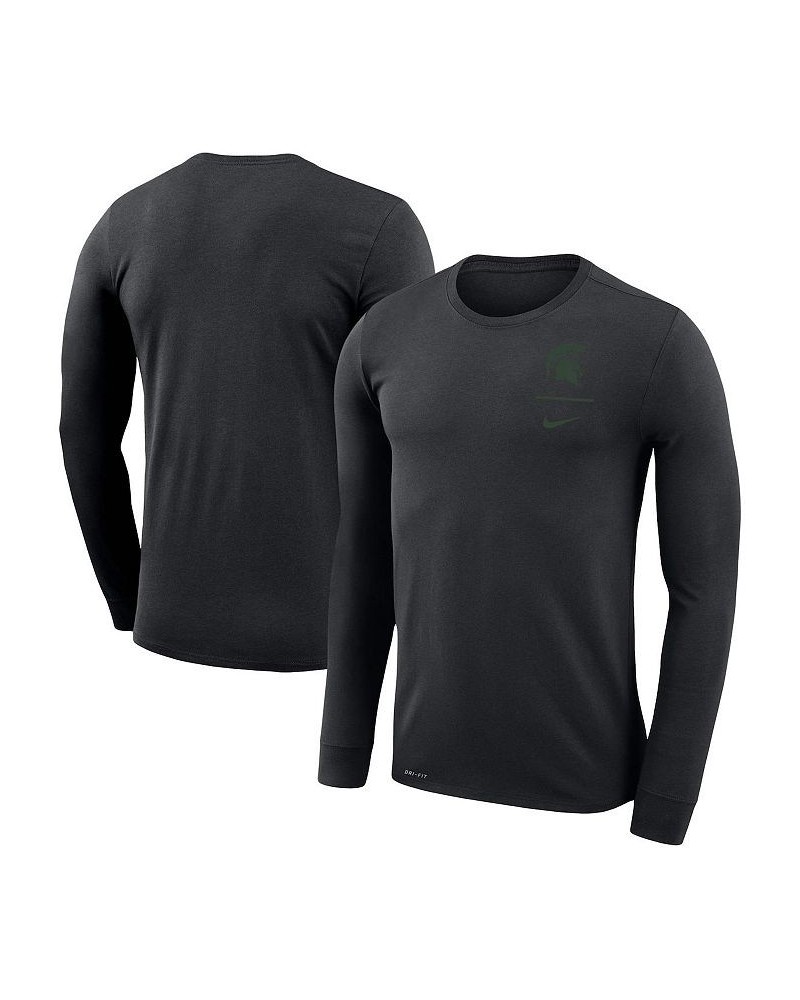 Men's Black Michigan State Spartans Logo Stack Legend Performance Long Sleeve T-shirt $28.04 T-Shirts