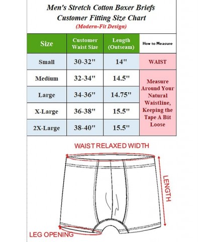 Men's Stretch Cotton Boxer Briefs Underwear, Pack of 6 PD03 $15.20 Underwear