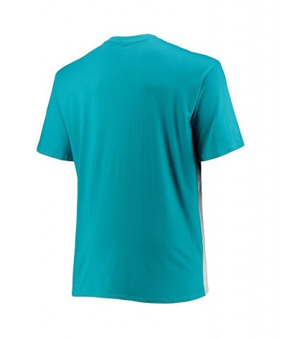 Men's Branded Aqua, Heathered Gray Miami Dolphins Big and Tall Color Block T-shirt $20.16 T-Shirts