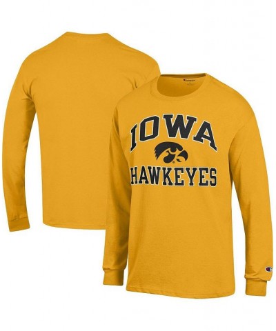 Men's Gold Iowa Hawkeyes High Motor Long Sleeve T-shirt $24.35 T-Shirts