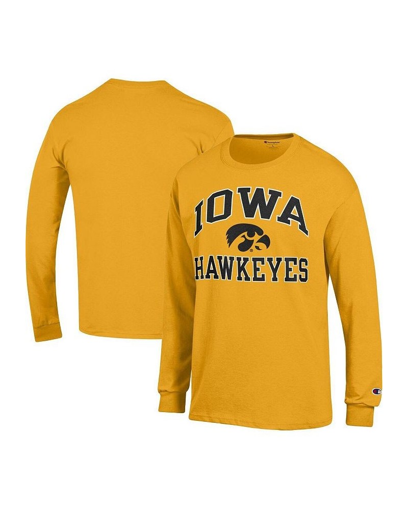 Men's Gold Iowa Hawkeyes High Motor Long Sleeve T-shirt $24.35 T-Shirts