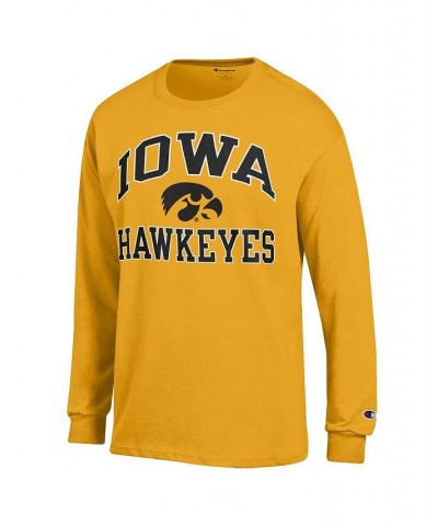 Men's Gold Iowa Hawkeyes High Motor Long Sleeve T-shirt $24.35 T-Shirts