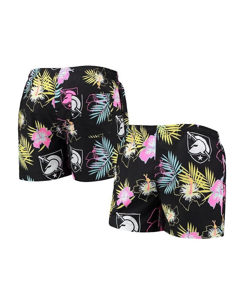 Men's Black Army Black Knights Neon Floral Swim Trunks $35.39 Swimsuits