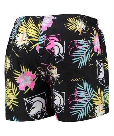 Men's Black Army Black Knights Neon Floral Swim Trunks $35.39 Swimsuits