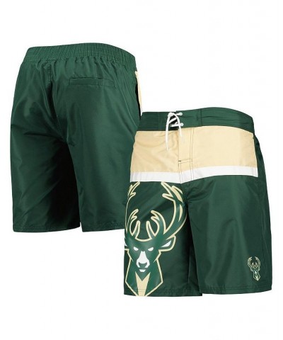 Men's Hunter Green Milwaukee Bucks Sea Wind Swim Trunks $35.09 Swimsuits