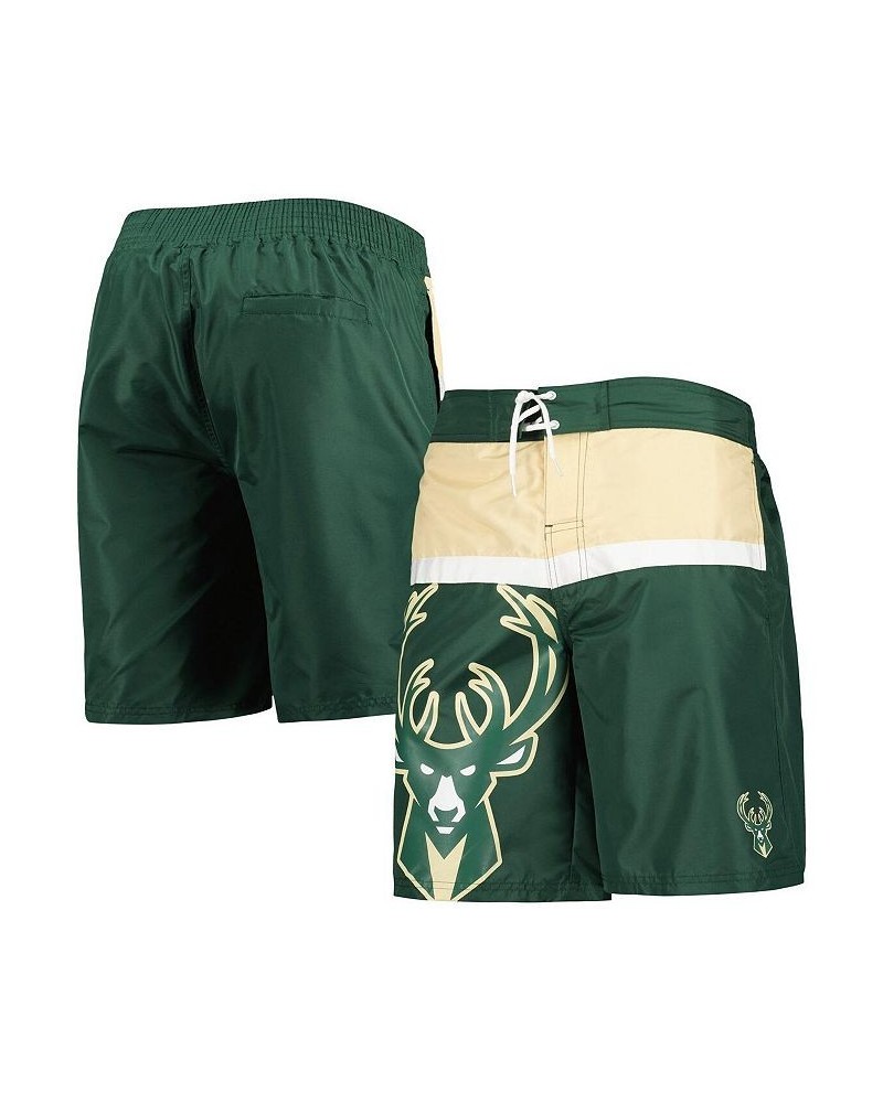 Men's Hunter Green Milwaukee Bucks Sea Wind Swim Trunks $35.09 Swimsuits