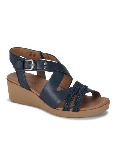 Women's Kalena Wedge Sandal Blue $45.05 Shoes