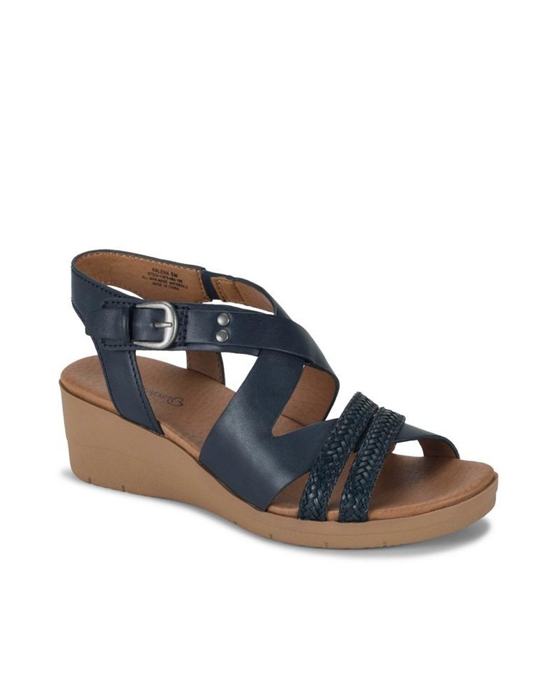 Women's Kalena Wedge Sandal Blue $45.05 Shoes