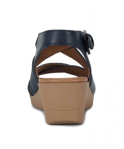 Women's Kalena Wedge Sandal Blue $45.05 Shoes