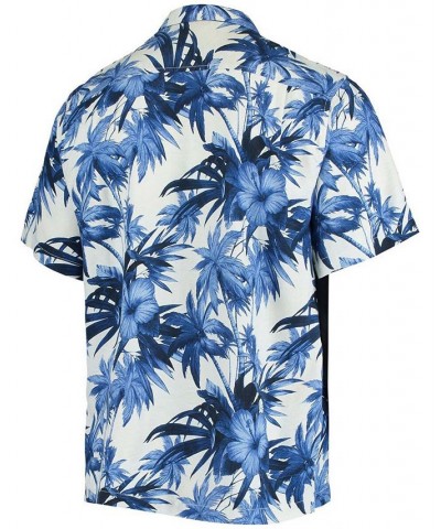 Men's Royal Los Angeles Rams Sport Harbor Island Hibiscus Camp Button-Down Shirt $40.12 Shirts