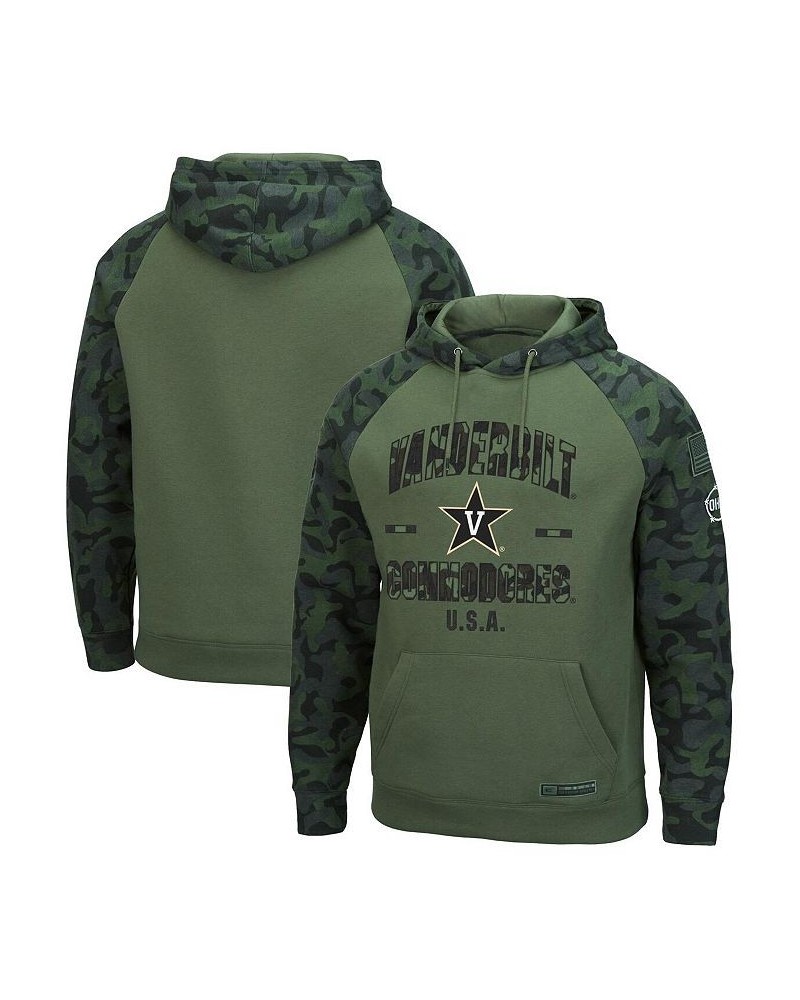 Men's Olive, Camo Vanderbilt Commodores OHT Military-Inspired Appreciation Raglan Pullover Hoodie $34.50 Sweatshirt