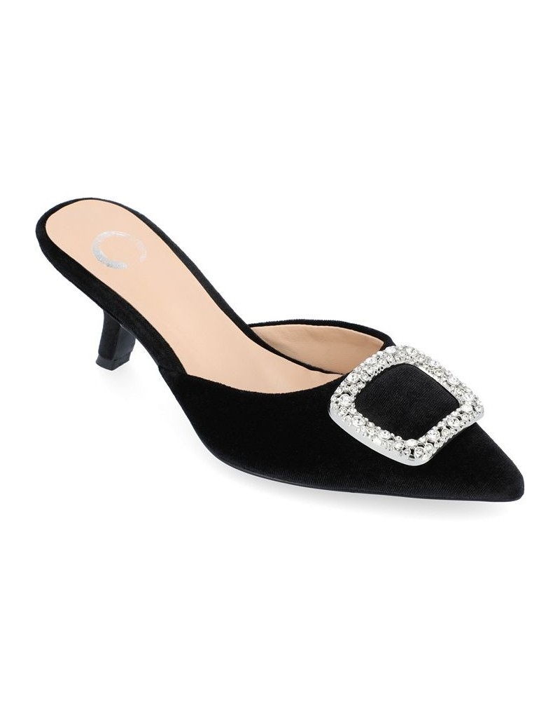 Women's Rishie Velvet Heels Black $55.00 Shoes