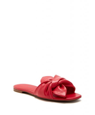 Women's The Halie Bow Sandals Red $42.57 Shoes