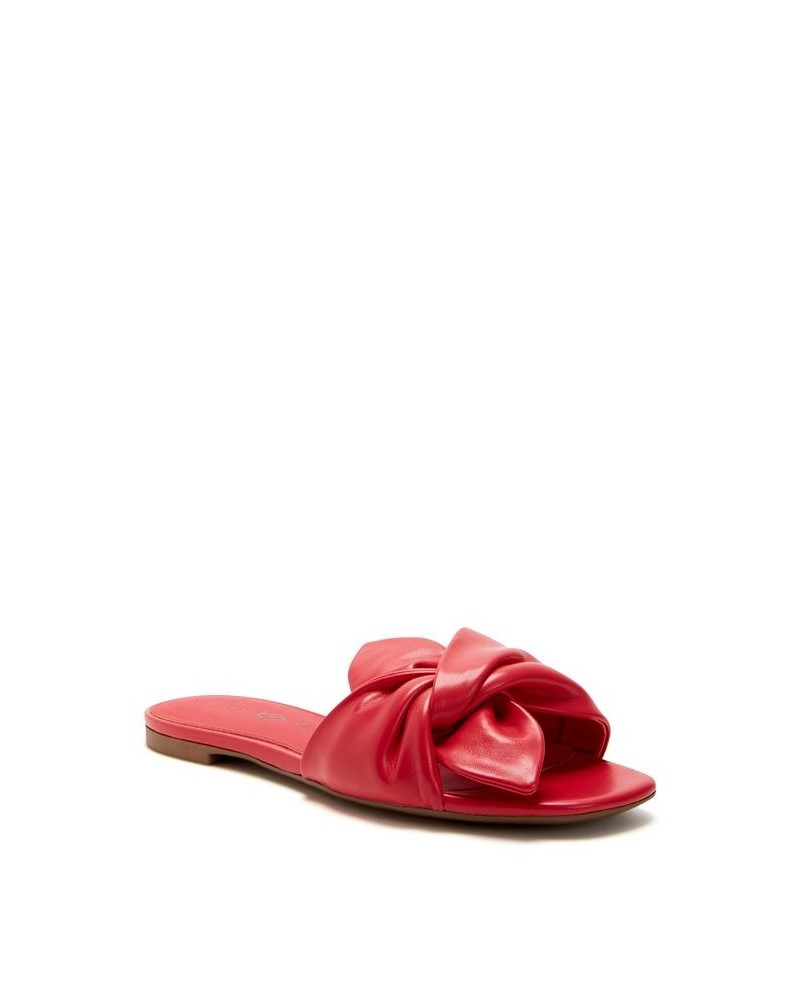 Women's The Halie Bow Sandals Red $42.57 Shoes