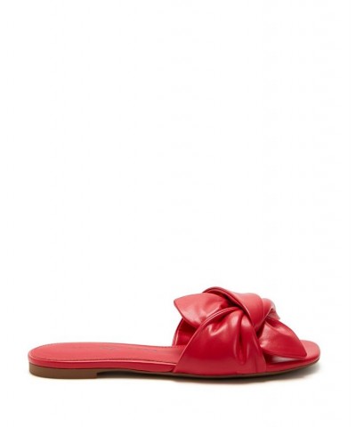 Women's The Halie Bow Sandals Red $42.57 Shoes