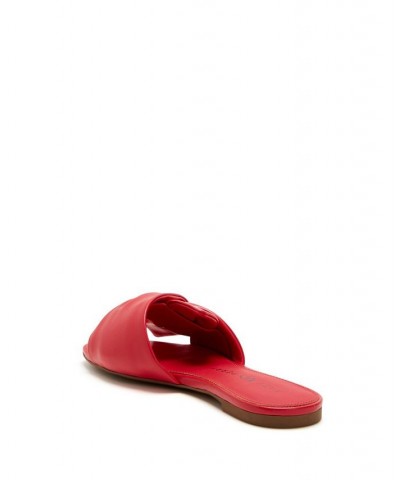 Women's The Halie Bow Sandals Red $42.57 Shoes