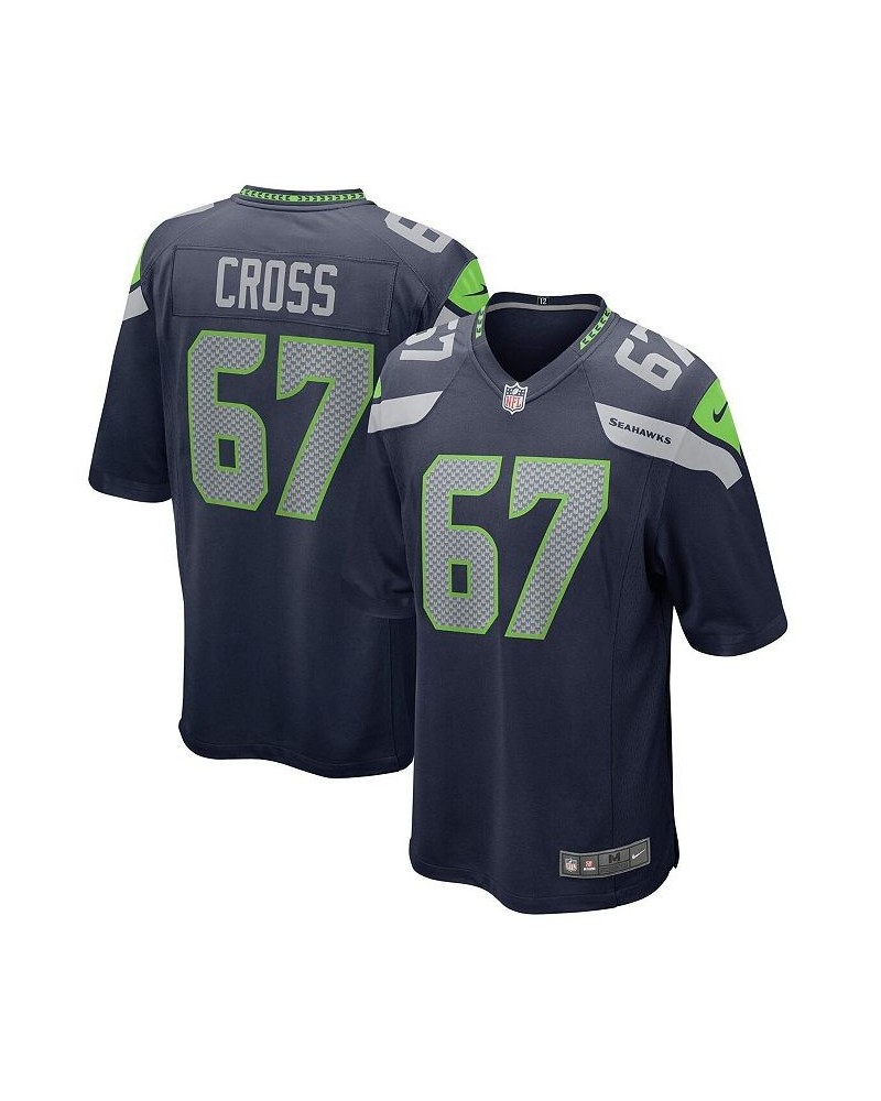 Men's Charles Cross College Navy Seattle Seahawks 2022 NFL Draft First Round Pick Game Jersey $47.08 Jersey