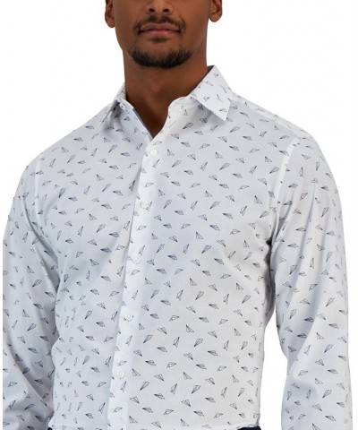 Men's Slim Fit Paper Plane Dress Shirt Multi $38.40 Dress Shirts