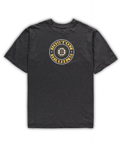 Men's Black, Heathered Charcoal Boston Bruins Big and Tall T-shirt and Shorts Sleep Set $35.20 Pajama