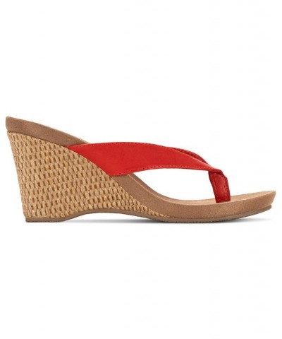 Chicklet Wedge Thong Sandals Orange $24.99 Shoes