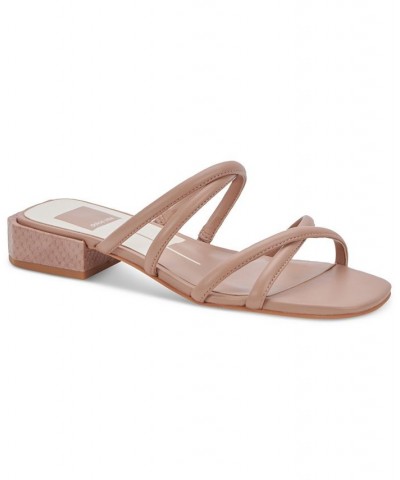 Women's Hapi Strappy Block-Heel Sandals Brown $47.50 Shoes