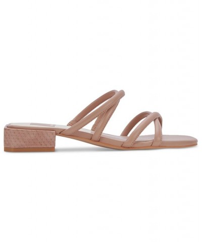 Women's Hapi Strappy Block-Heel Sandals Brown $47.50 Shoes