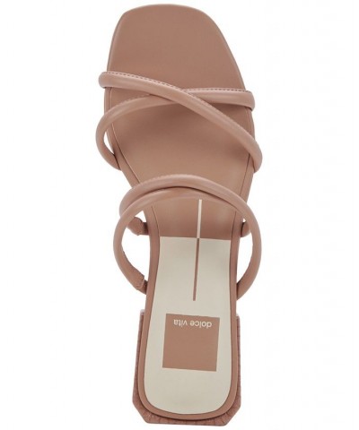 Women's Hapi Strappy Block-Heel Sandals Brown $47.50 Shoes