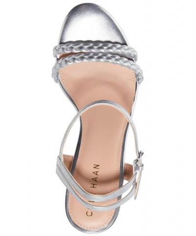 Women's Alyse Braided Ankle-Strap Dress Sandals Silver $74.80 Shoes