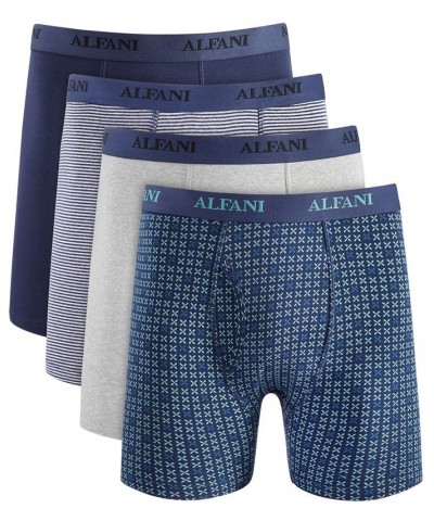 Men's 4-Pk. Moisture-Wicking Cotton Boxer Briefs Blue $20.00 Underwear