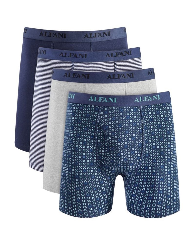 Men's 4-Pk. Moisture-Wicking Cotton Boxer Briefs Blue $20.00 Underwear