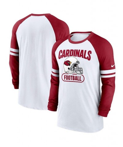 Men's White, Cardinal Arizona Cardinals Throwback Raglan Long Sleeve T-shirt $28.55 T-Shirts