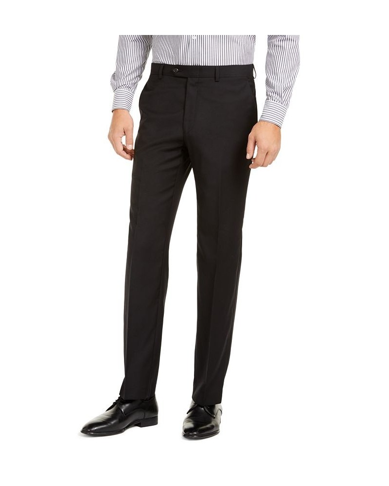 Men's Slim-Fit UltraFlex Stretch Solid Suit Separate Pants Black $39.16 Pants