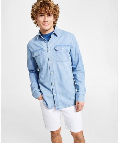 Men's Jesse Regular-Fit Button-Down Denim Shirt Blue $32.50 Shirts