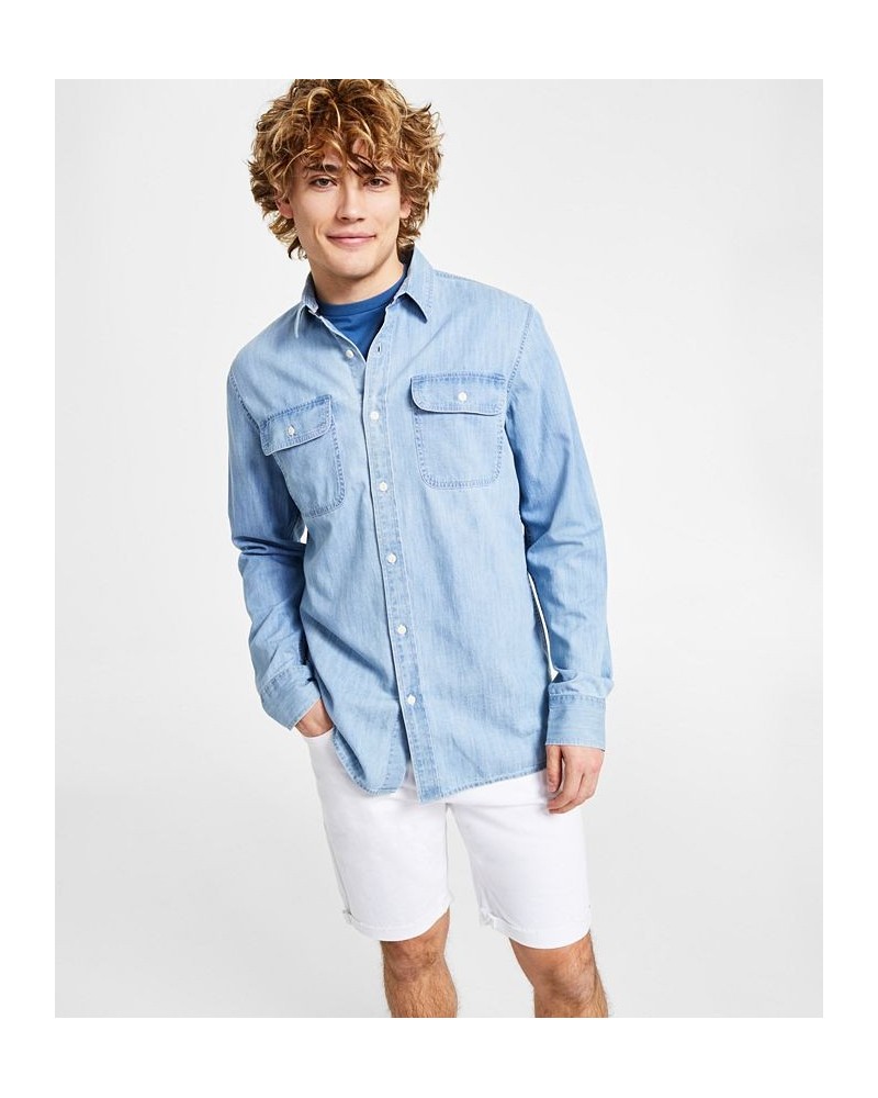 Men's Jesse Regular-Fit Button-Down Denim Shirt Blue $32.50 Shirts