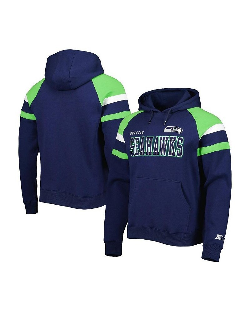 Men's College Navy Seattle Seahawks Draft Fleece Raglan Pullover Hoodie $33.92 Sweatshirt