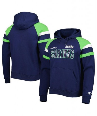 Men's College Navy Seattle Seahawks Draft Fleece Raglan Pullover Hoodie $33.92 Sweatshirt