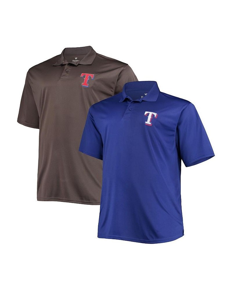 Men's Royal, Charcoal Texas Rangers Big and Tall Two-Pack Polo Shirt Set $35.77 Polo Shirts