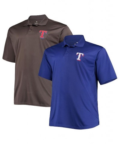 Men's Royal, Charcoal Texas Rangers Big and Tall Two-Pack Polo Shirt Set $35.77 Polo Shirts