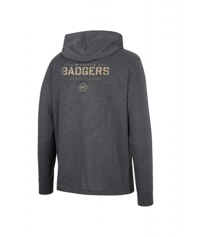 Men's Charcoal Wisconsin Badgers Team OHT Military-Inspired Appreciation Hoodie Long Sleeve T-shirt $29.69 T-Shirts