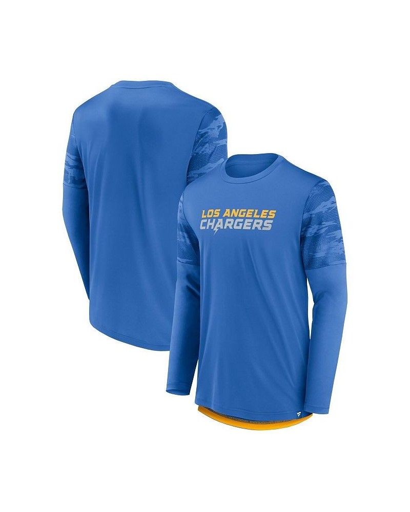 Men's Branded Blue, Gold Los Angeles Chargers Square Off Long Sleeve T-shirt $23.52 T-Shirts