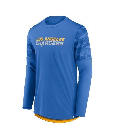 Men's Branded Blue, Gold Los Angeles Chargers Square Off Long Sleeve T-shirt $23.52 T-Shirts