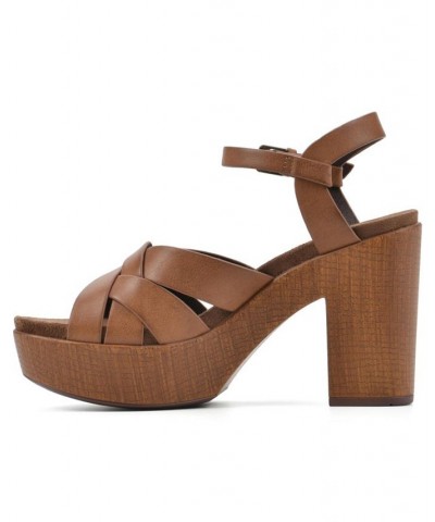 Women's Achiever Platform Heel Sandals PD04 $40.85 Shoes