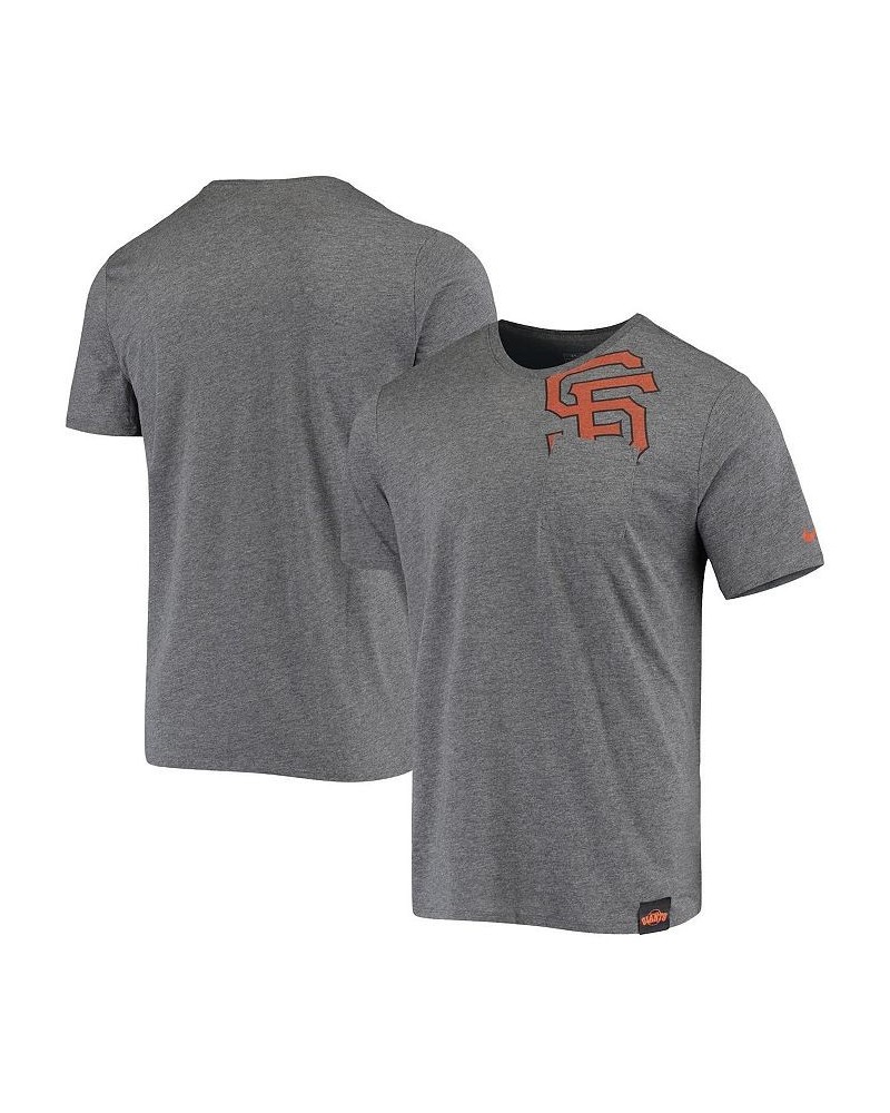 Men's Heather Gray San Francisco Giants Tri-Pocket T-shirt $19.35 T-Shirts